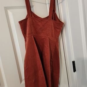 Fall Orange Corduroy Dress